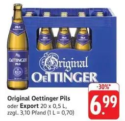 Edeka Original Oettinger Pils oder Export Angebot