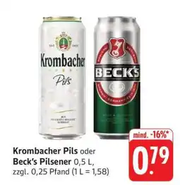 Edeka Krombacher Pils oder Beck's Pilsener Angebot