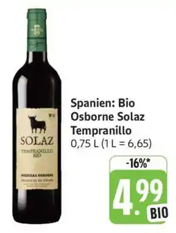 Edeka Spanien: Bio Osborne Solaz Tempranillo Angebot