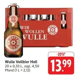 Edeka Wulle Vollbier Hell Angebot
