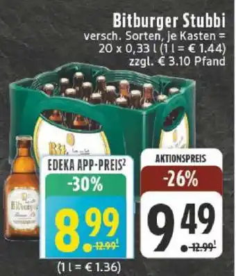 Edeka Bitburger Stubbi Angebot