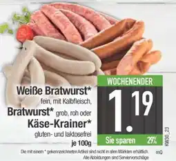 Edeka Weiße Bratwurst, Bratwurst oder Käse-Krainer Angebot