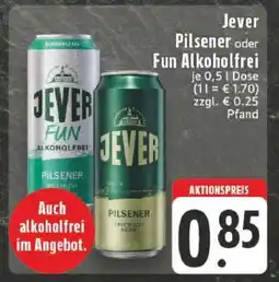Edeka JEVER Pilsener oder Fun Alkoholfrei Angebot