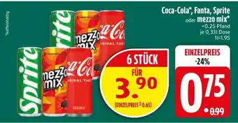 Edeka Coca-Cola, Fanta, Sprite oder Mezzo Mix Angebot