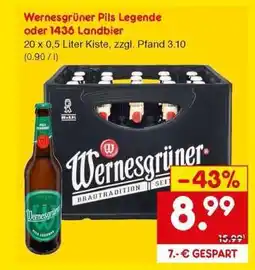 Netto Marken-Discount Wernesgrüner Pils Legende oder 1436 Landbier Angebot