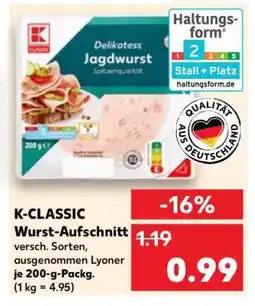 Kaufland K-CLASSIC Wurst- Aufschnitt Angebot
