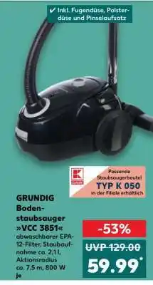Kaufland Grundig Bodenstaubsauger VCC 3851 Angebot