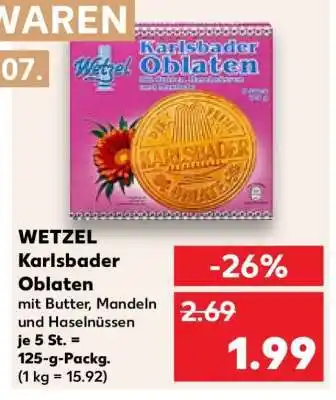 Kaufland WETZEL Karlsbader Oblaten Angebot