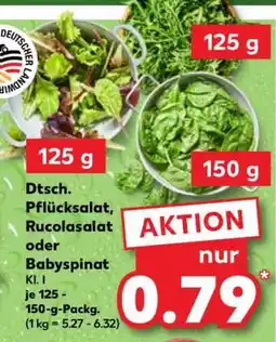 Kaufland Dtsch. Pflücksalat, Rucolasalat oder Babyspinat Angebot