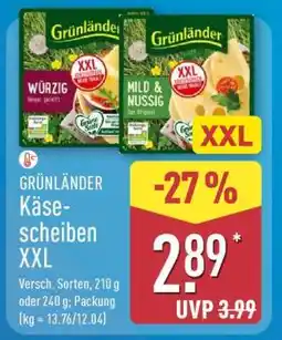 Aldi Nord GRÜNLÄNDER Käsescheiben XXL Angebot