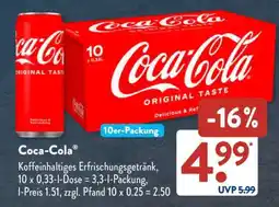 Aldi Süd Coca-Cola 10er-Packung Angebot