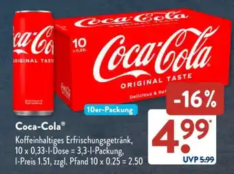 Aldi Süd Coca-Cola 10er-Packung Angebot