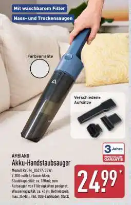 Aldi Nord AMBIANO Akku-Handstaubsauger Angebot