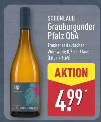 Aldi Nord SCHÖNLAUB Grauburgunder Pfalz QbA Angebot