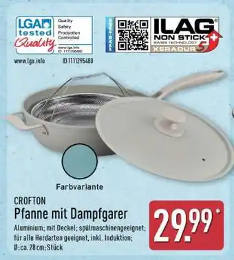 Aldi Nord CROFTON Pfanne mit Dampfgarer Angebot