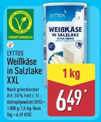 Aldi Nord LYTTOS Weißkäse in Salzlake XXL Angebot