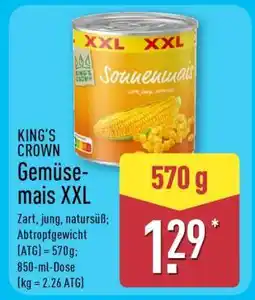 Aldi Nord KING'S CROWN Gemüsemais XXL Angebot