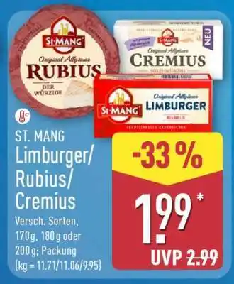 Aldi Nord ST. MANG Limburger/Rubius/Cremius Angebot