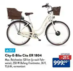 Aldi Nord City-E-Bike Cita ER 1804 Angebot