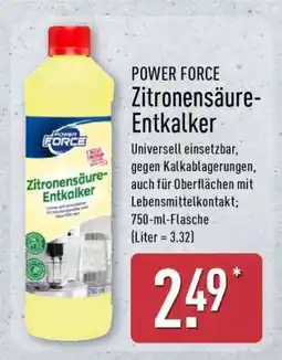 Aldi Nord POWER FORCE Zitronensäure-Entkalker Angebot