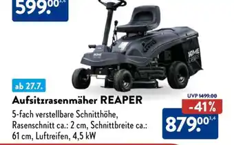 Aldi Nord Aufsitzrasenmäher REAPER Angebot