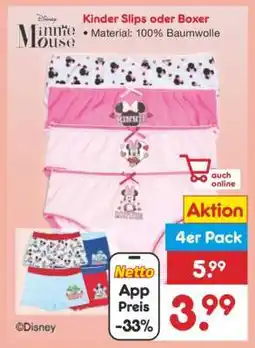 Netto Marken-Discount Kinder Slips oder Boxer Angebot