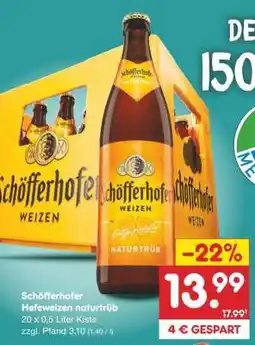 Netto Marken-Discount Schöfferhofer Hefeweizen Naturtrüb Angebot