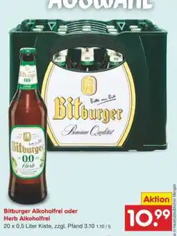 Netto Marken-Discount Bitburger Alkoholfrei oder Herb Alkoholfrei Angebot