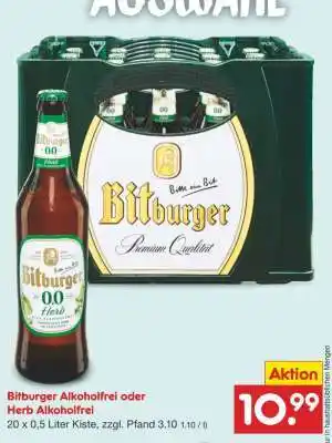 Netto Marken-Discount Bitburger Alkoholfrei oder Herb Alkoholfrei Angebot