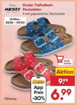 Netto Marken-Discount Kinder Tieffußbett-Pantoletten Angebot