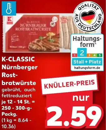 Kaufland K-CLASSIC Nürnberger Rostbratwürste Angebot