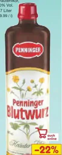 Netto Marken-Discount Penninger Blutwurz Kräuter-Likör Angebot