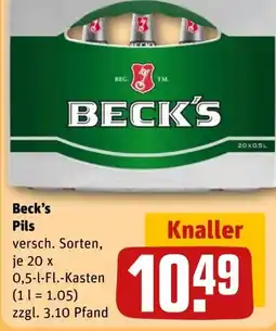 REWE Beck's Pilsener Angebot