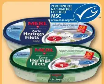 REWE Merl Zarte Heringsfilets in Sahnesauce Angebot