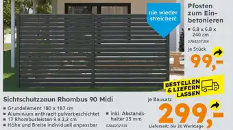 Globus Baumarkt Sichtschutzzaun Rhombus 90 Midi Angebot