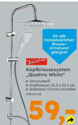 Globus Baumarkt TrendLine Kopfbrausesystem ,,Quattro White" Angebot