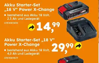 Globus Baumarkt Einhell Akku Starter-Set „,18 V" Power X-Change Angebot