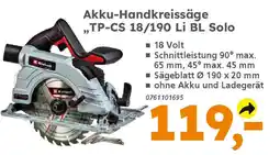 Globus Baumarkt Einhell Akku-Handkreissäge ,TP-CS 18/190 Li BL Solo Angebot