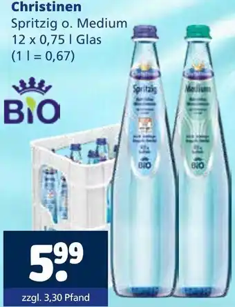 Getränkewelt Christinen Spritzig o. Medium Angebot