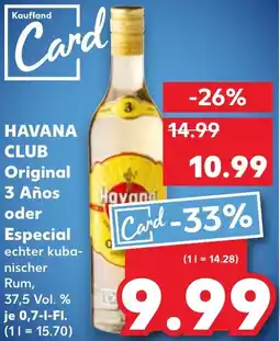 Kaufland HAVANA CLUB Original 3 Años oder Especial Angebot