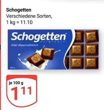Globus Schogetten edel-alpenvollmilch Angebot