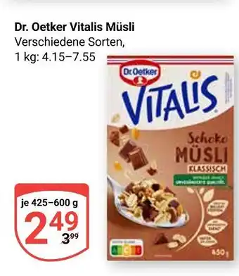 Globus Dr. oetker vitalis müsli schoko klassisch Angebot