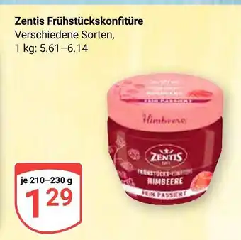 Globus Zentis frühstückskonfitüre himbeere Angebot
