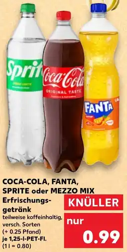 Kaufland COCA-COLA, FANTA, SPRITE oder MEZZO MIX Erfrischungsgetränk Angebot