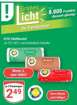 Globus Oho müllbeutel grün Angebot