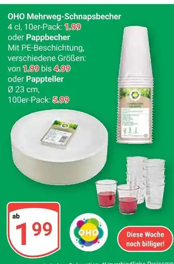 Globus Oho mehrweg-schnapsbecher Angebot