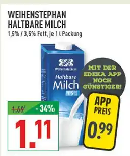 Marktkauf Weihenstephan haltbare milch 1,5% fett Angebot