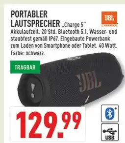 Marktkauf Jbl portabler lautsprecher charge 5 Angebot