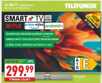 Marktkauf Telefunken 4k-uhd-tv d50u960b2cw Angebot