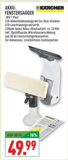 Marktkauf Kärcher akku-fenstersauger wv 1 plus Angebot